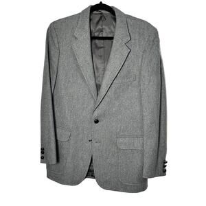 Vintage Woodmere Men’s Gray Tweed Wool Blazer Sport Coat Jacket Size 38R Flaw